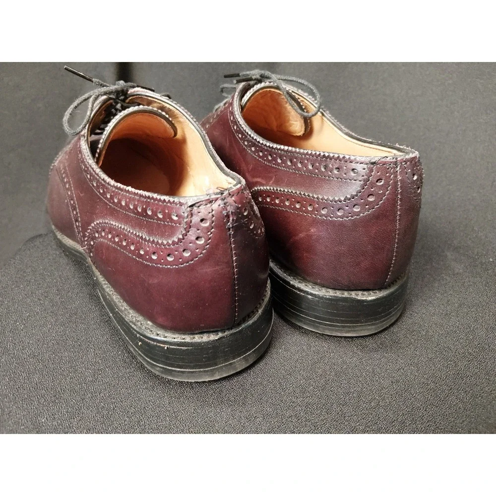Allen Edmonds Mens Sanford 5277 Burgundy‎ Brogue Dress Cap Toe Shoes Size 12 A Allen Edmonds Mens Sanford 5277 Burgundy‎ Brogue Dress Cap  main image 3